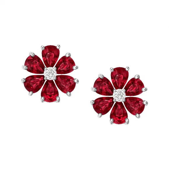 海瑞温斯顿/HarryWinston Forget-Me-Not系列红宝石和钻石耳环 EARP1MFLRFMN