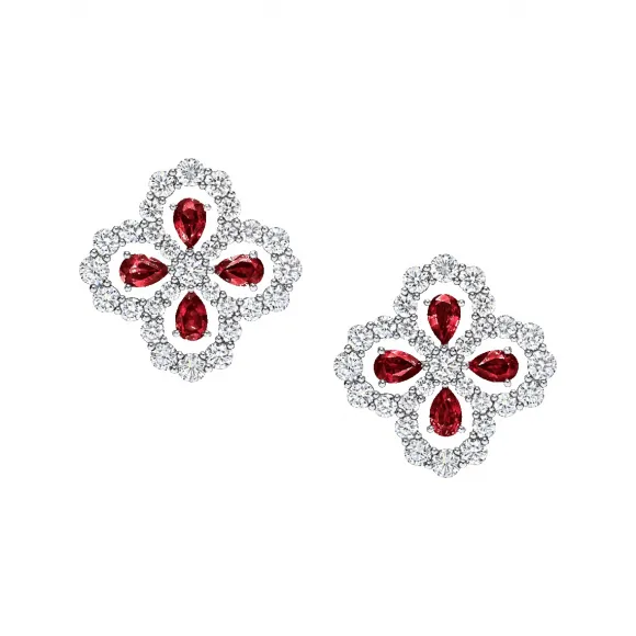 海瑞温斯顿/HarryWinston Diamond Loop红宝石和钻石耳环 EARPRPMEL4C