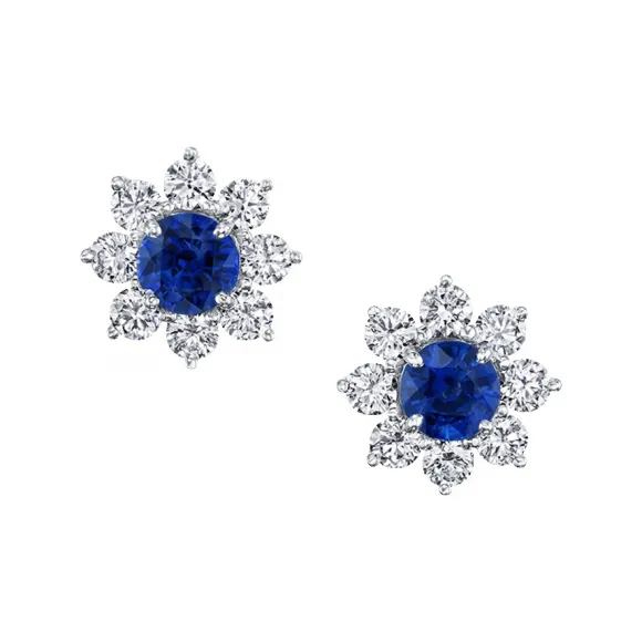 海瑞温斯顿/HarryWinston Sunflower Petite蓝宝石和钻石耳环 EASPPOPETSF