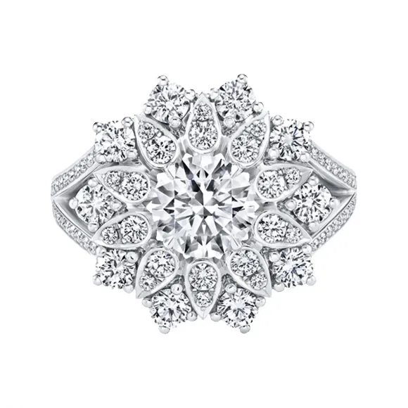 海瑞温斯顿/HarryWinston Lotus Cluster大号钻石戒指 FRDPDE010LTC