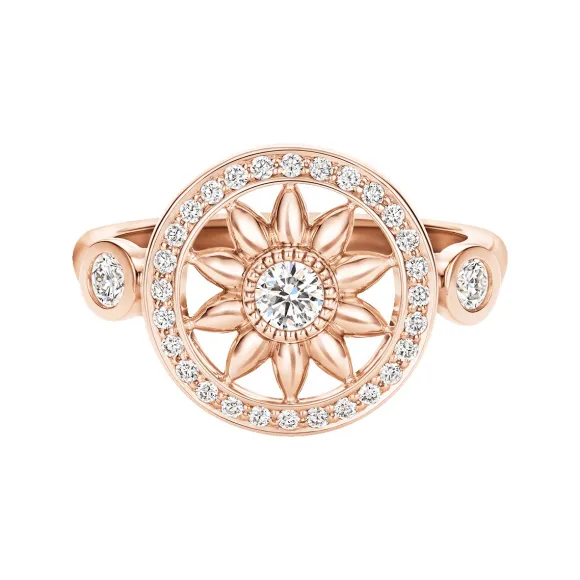 海瑞温斯顿/HarryWinston Winston Gates玫瑰金钻石戒指 FRDRRD1MWG