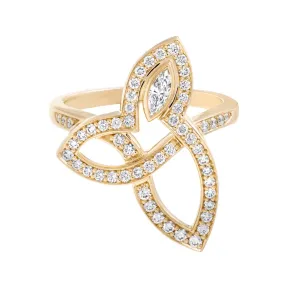 海瑞温斯顿/HarryWinston Lily Cluster黄金钻石戒指 FRDYSM1MLC