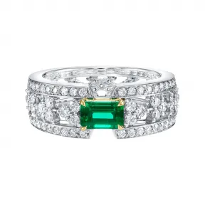 海瑞温斯顿/HarryWinston 祖母绿钻石戒指 FREMECDDHWF