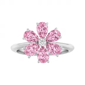 海瑞温斯顿/HarryWinston Forget-Me-Not粉色蓝宝石和钻石戒指 FRPSPRFFLRFMN