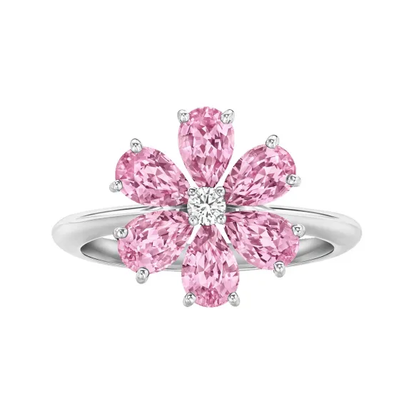 海瑞温斯顿/HarryWinston Forget-Me-Not粉色蓝宝石和钻石戒指 FRPSPRFFLRFMN