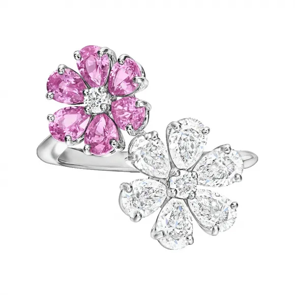海瑞温斯顿/HarryWinston Forget-Me-Not 粉色蓝宝石和钻石戒指 FRPSPTNFLFMN