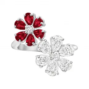 海瑞温斯顿/HarryWinston Forget-Me-Not系列红宝石和钻石戒指 FRRPTNFLFMN