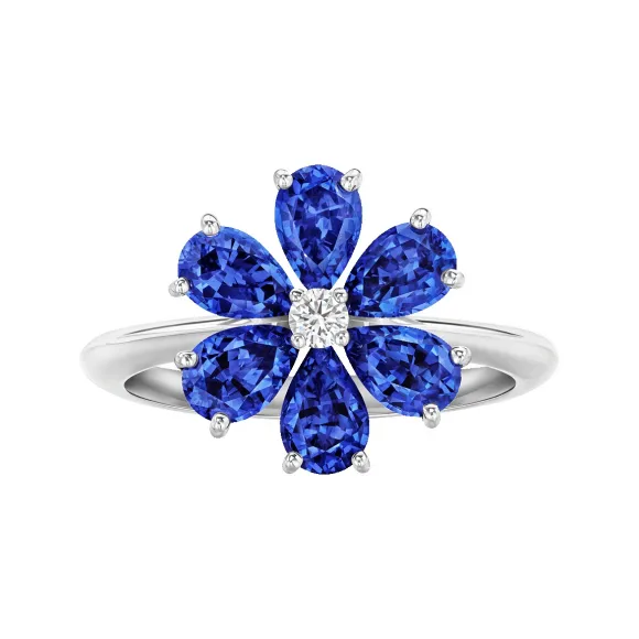 海瑞温斯顿/HarryWinston Forget-Me-Not蓝宝石和钻石戒指 FRSPRFFLRFMN