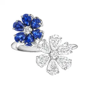 海瑞温斯顿/HarryWinston Forget-Me-Not 蓝⁠宝⁠石⁠和⁠钻⁠石⁠戒⁠指 FRSPTNFLFMN