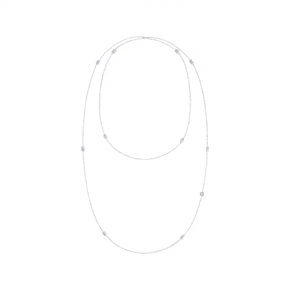 海瑞温斯顿/HarryWinston HW Logo白18K金钻石项链 NKDWRDLGHWL