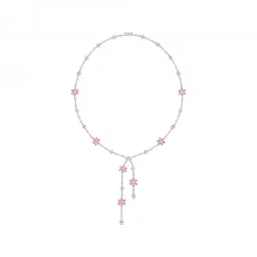 海瑞温斯顿/HarryWinston Forget-Me-Not Lariat粉色蓝宝石和钻石项链 NKPSPLTFLRFMN