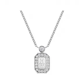 海瑞温斯顿/HarryWinston HW Logo 铂金钻石项链 PEDPRD16HWL