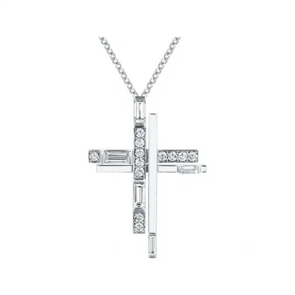 海瑞温斯顿/HarryWinston Symbols花式切工钻石双十字坠饰 PEDPRERFTRF