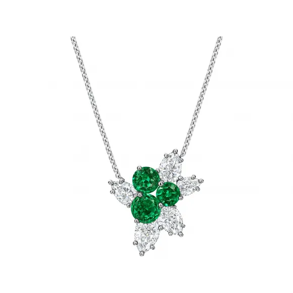 海瑞温斯顿/HarryWinston Berry Cluster祖母绿和钻石坠饰 PEEPCLRFBER