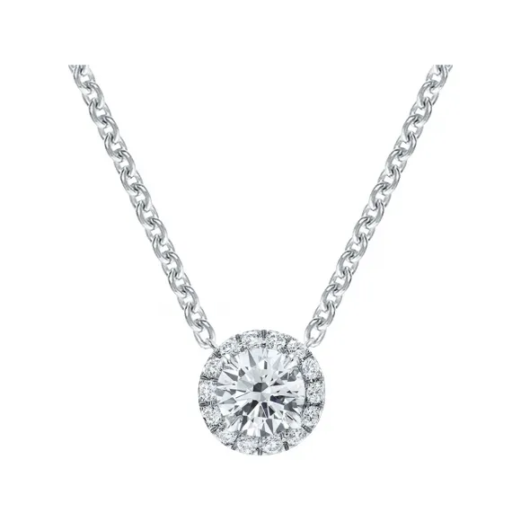 海瑞温斯顿/HarryWinston 极细微密钉镶嵌圆形明亮式切工单钻坠饰 PIDPRD010MIC