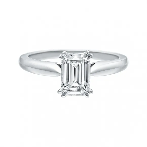 海瑞温斯顿/HarryWinston Solitaire祖母绿型切工订婚钻戒 RGDPEC010NSS