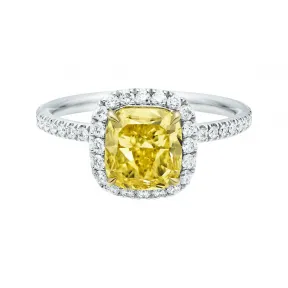 海瑞温斯顿/HarryWinston The One枕形切工黄钻戒指 RGYEDGCU015MIC
