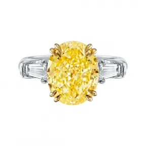 海瑞温斯顿/HarryWinston Classic Winston椭圆形切工黄钻戒指 RGYEDMOV040TB
