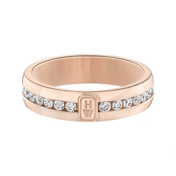 海瑞温斯顿/HarryWinston HW Logo玫瑰金钻石戒指 WBDRRDLGHWL