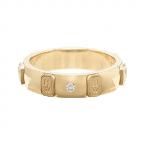 海瑞温斯顿/HarryWinston HW Logo黄金单钻戒指 WBDYRDBZHWL