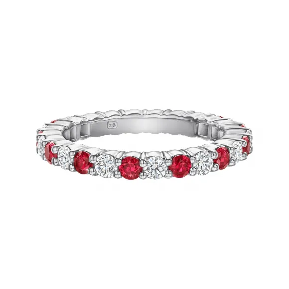 海瑞温斯顿/HarryWinston 爪镶圆形明亮式切工红宝石戒指 WBRPRDS05SP05