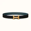 爱马仕/Hermes H 雕纹皮带扣&双面皮腰带32毫米 H064540CC06-H073967CAAD105
