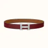 爱马仕/Hermes H 雕纹皮带扣&双面皮腰带32毫米 H064540CK05-H075394CAAC100