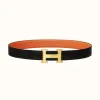 爱马仕/Hermes H Martelee皮带扣&双面皮腰带32毫米 H064549CC06-H073967CAAE115