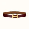 爱马仕/Hermes H Martelee皮带扣&双面皮腰带32毫米 H064549CC06-H073967CAAX090