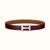 爱马仕/Hermes H Martelee皮带扣&双面皮腰带32毫米 H064549CK05-H073967CAAX095