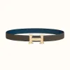 爱马仕/Hermes H 条纹皮带扣&双面皮腰带32毫米 H064550CC06-H073967CABD095