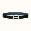 爱马仕/Hermes H 条纹皮带扣&双面皮腰带32毫米 H064550CK05-H073967CAAD095