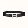 爱马仕/Hermes H 条纹皮带扣&双面皮腰带32毫米 H064550CK05-H073996CAAF095