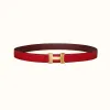 爱马仕/Hermes Mini Constance 锤花纹皮带扣&双面皮腰带24毫米 H075395CC06-H052150CAEM080