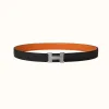 爱马仕/Hermes Mini Constance Guillochee皮带扣&双面皮腰带24毫米 H075396CK05-H052150CABW080