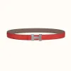 爱马仕/Hermes Mini Constance Guillochee皮带扣&双面皮腰带24毫米 H075396CK05-H052150CAED080