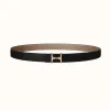 爱马仕/Hermes Mors H皮带扣&双面皮腰带24毫米 H077922CDZ2-H052150CABU090