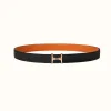 爱马仕/Hermes Mors H皮带扣&双面皮腰带24毫米 H077922CDZ2-H052150CABW075