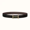 爱马仕/Hermes H d'Ancre皮带扣&双面皮腰带32毫米 H077931CP2K-H073967CAAB120