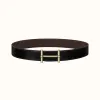 爱马仕/Hermes H d'Ancre皮带扣&双面皮腰带38毫米 H077938CP2K-H077971CAAB100