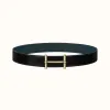 爱马仕/Hermes H d'Ancre皮带扣&双面皮腰带38毫米 H077938CP2K-H077971CAAE100