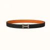 爱马仕/Hermes H Email 24皮带扣&双面皮腰带24毫米 H081663CAAA-H052150CABW085