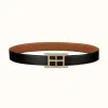 爱马仕/Hermes Inside H皮带扣&双面皮腰带32毫米 H081669CP2K-H073967CAAA095