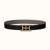 爱马仕/Hermes Inside H皮带扣&双面皮腰带32毫米 H081669CP2K-H073967CAAC110