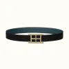 爱马仕/Hermes Inside H皮带扣&双面皮腰带32毫米 H081669CP2K-H073967CAAD080