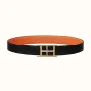 爱马仕/Hermes Inside H皮带扣&双面皮腰带32毫米 H081669CP2K-H073967CAAE080