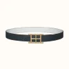 爱马仕/Hermes Inside H皮带扣&双面皮腰带32毫米 H081669CP2K-H075394CABB085