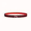 爱马仕/Hermes H Cursives皮带扣&双面皮腰带24毫米 H081728CDZ2-H052150CAEQ080