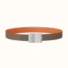 爱马仕/Hermes Typo皮带扣&双面皮腰带32毫米 H081751CB86-H075394CAAX095