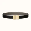 爱马仕/Hermes Typo皮带扣&双面皮腰带32毫米 H081751CUZ3-H073967CAAC080